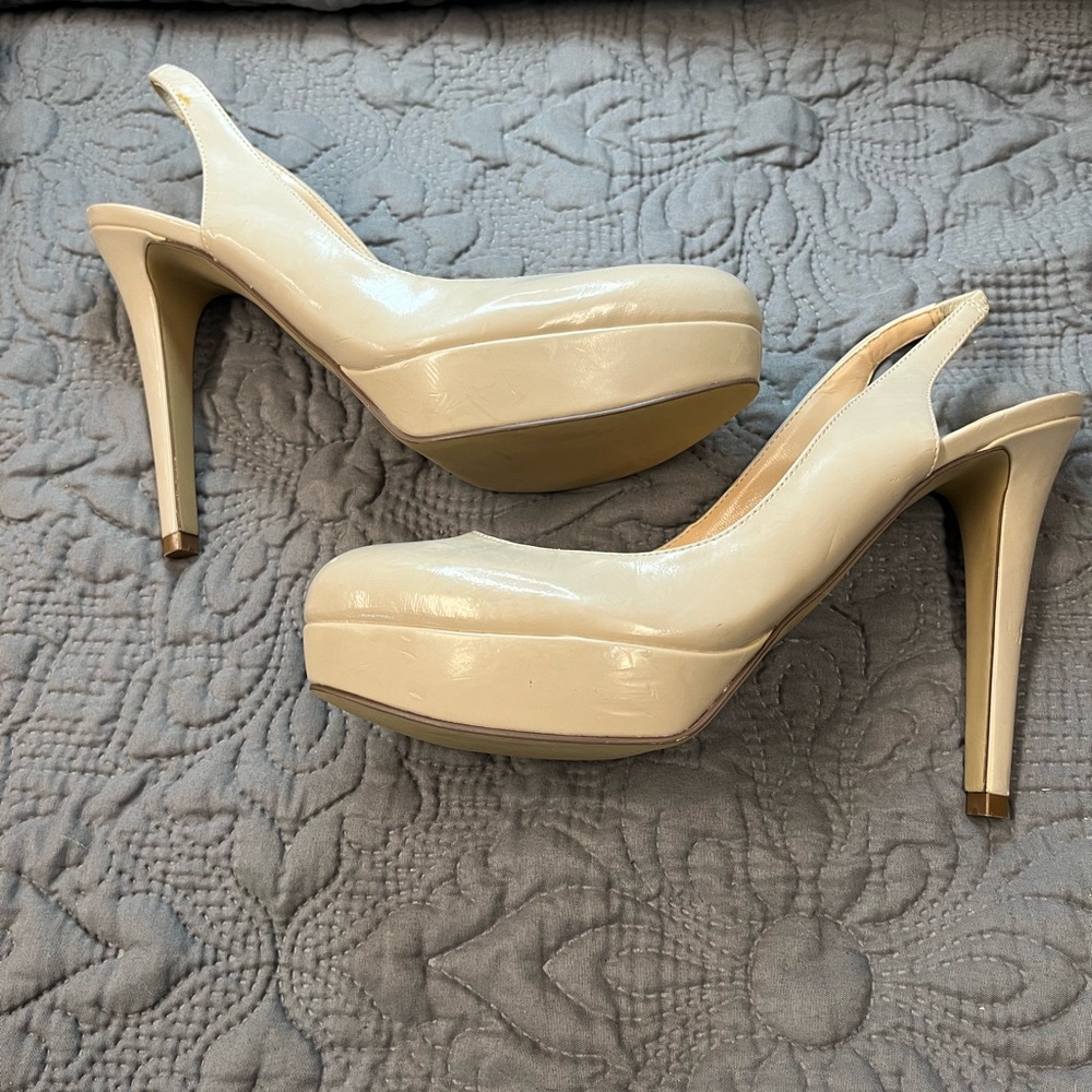 Guess Cream Nude Slingback Heels